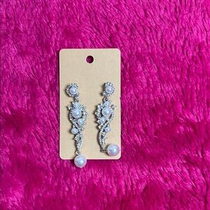 Elegant Silver and Pearl Drop Earrings